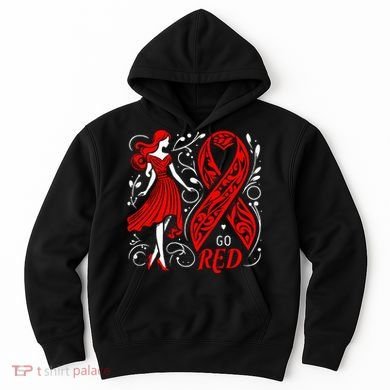 Go Red Heart Disease Awareness American Hoodie