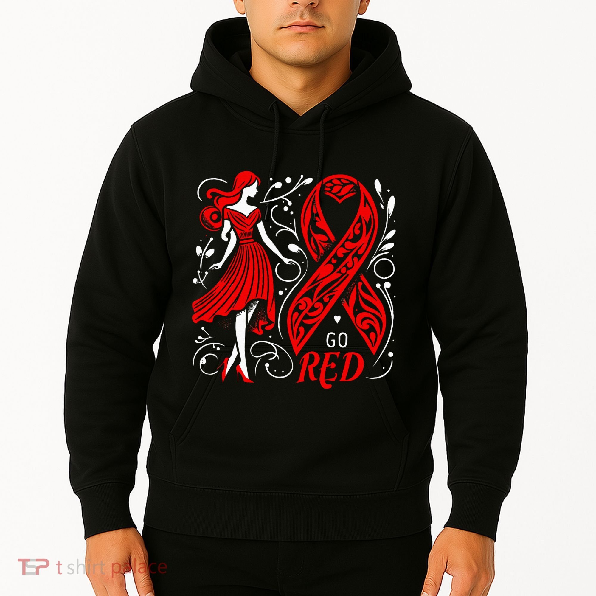 Go Red Heart Disease Awareness American Hoodie