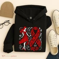 Go Red Heart Disease Awareness American Hoodie thumb 4