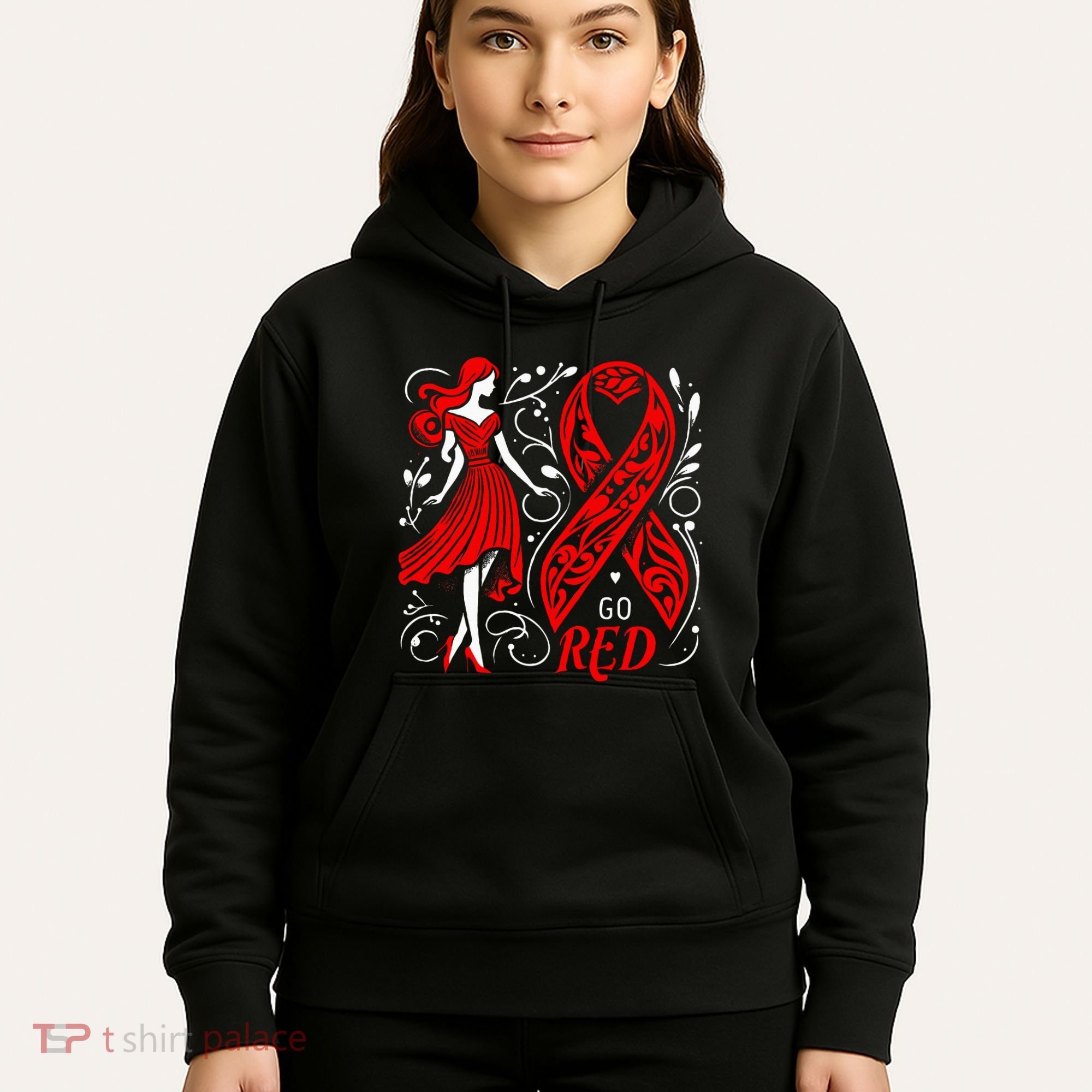Go Red Heart Disease Awareness American Hoodie