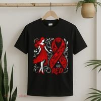 Go Red Heart Disease Awareness American T-Shirt thumb 2