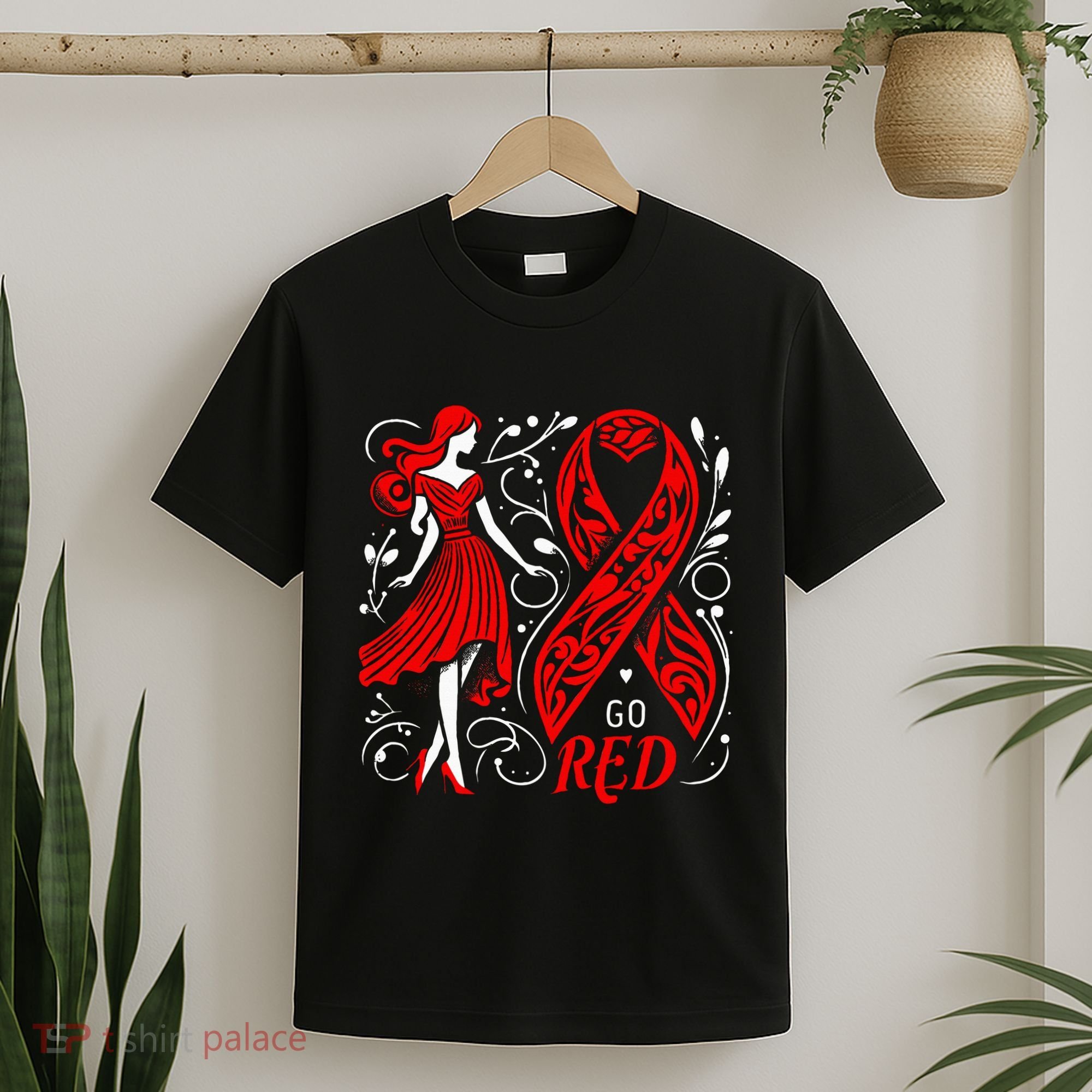 Go Red Heart Disease Awareness American T-Shirt