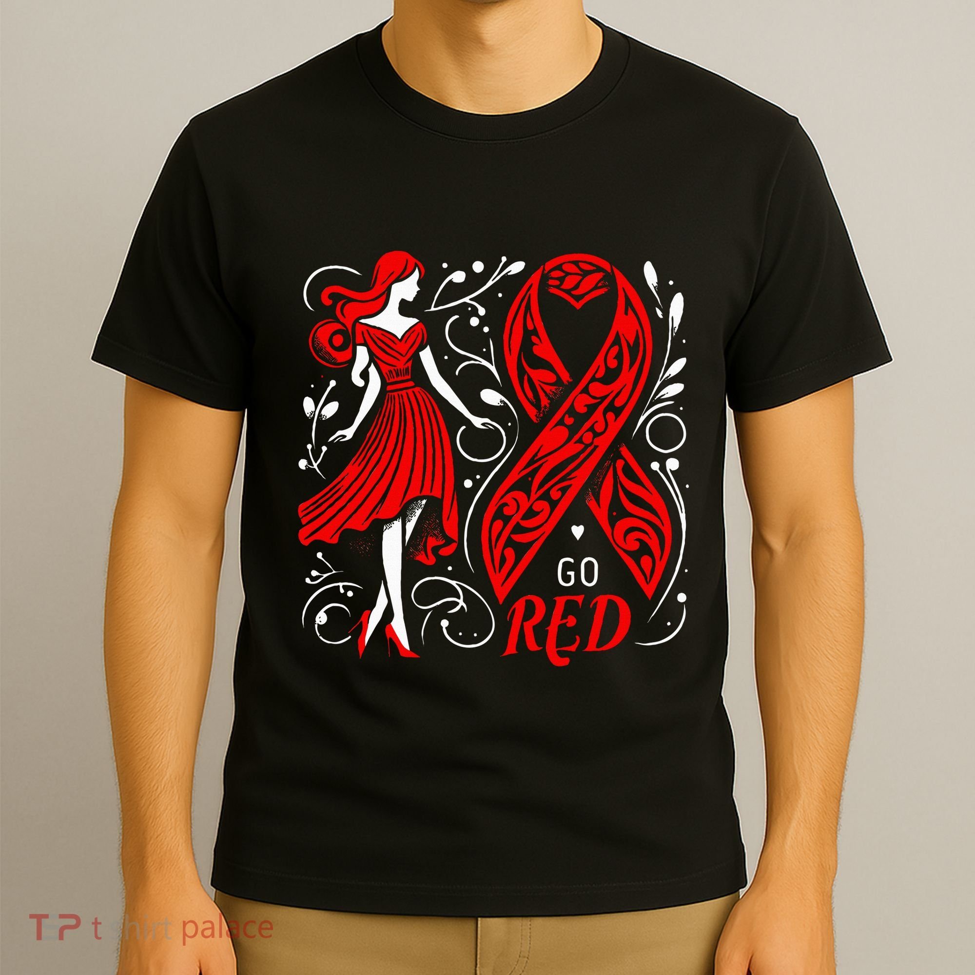 Go Red Heart Disease Awareness American T-Shirt
