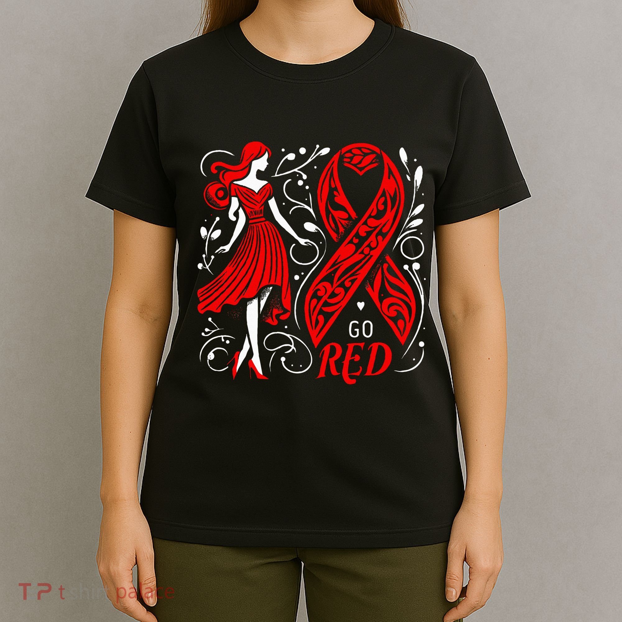 Go Red Heart Disease Awareness American T-Shirt