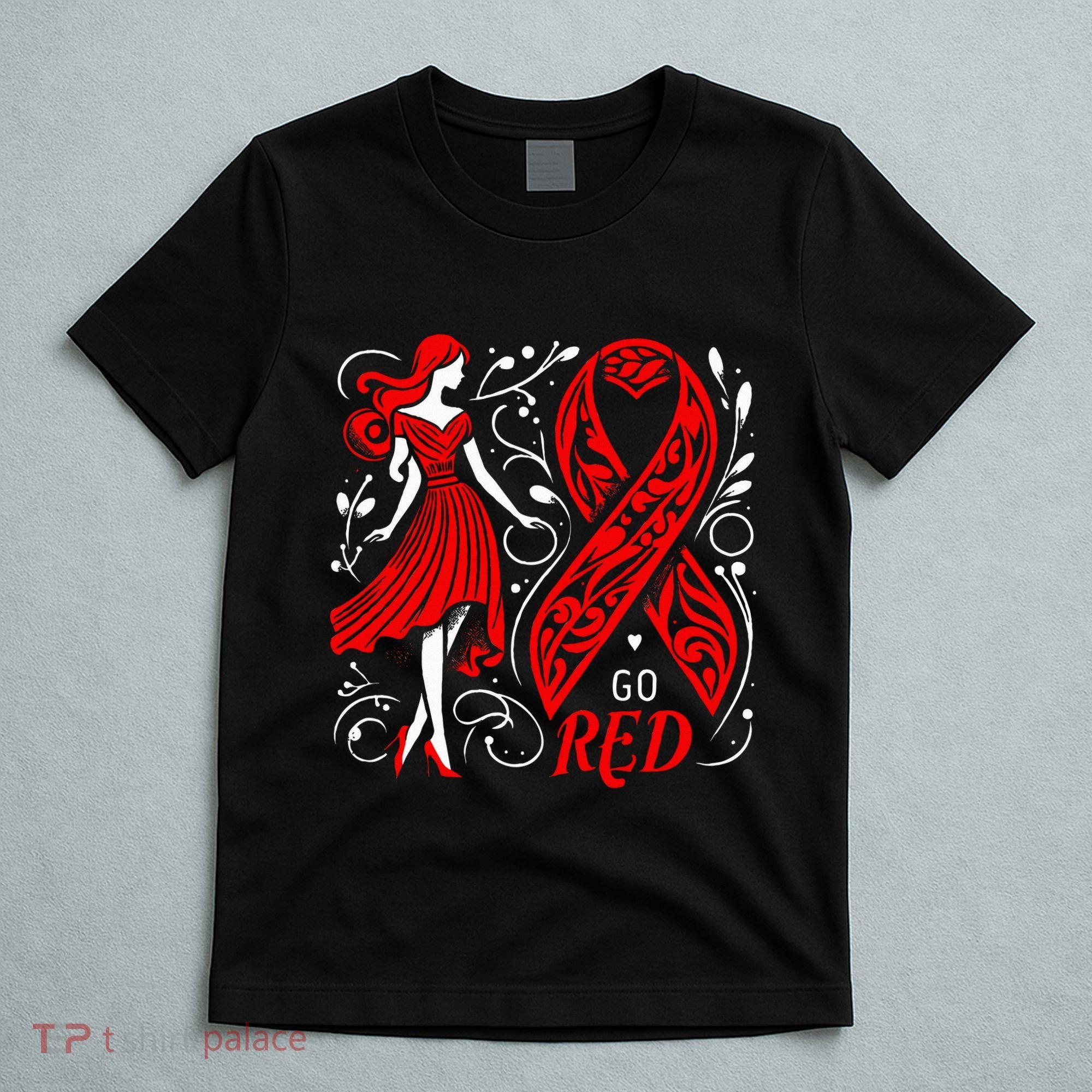 Go Red Heart Disease Awareness American T-Shirt