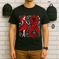 Go Red Heart Disease Awareness American T-Shirt thumb 6