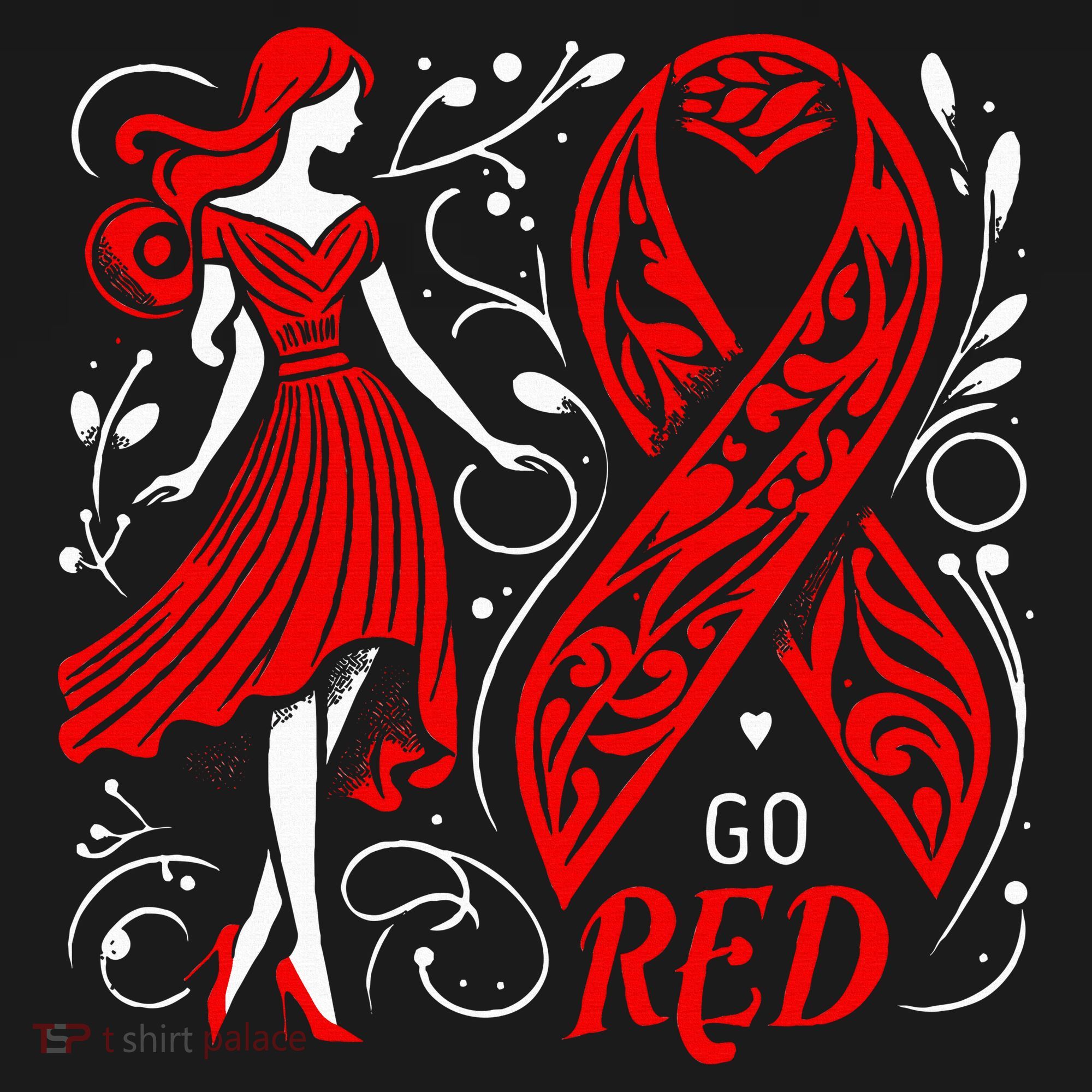 Go Red Heart Disease Awareness American T-Shirt