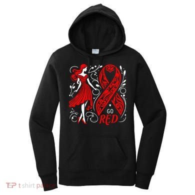 Go Red Heart Disease Awareness American Women's Hoodie