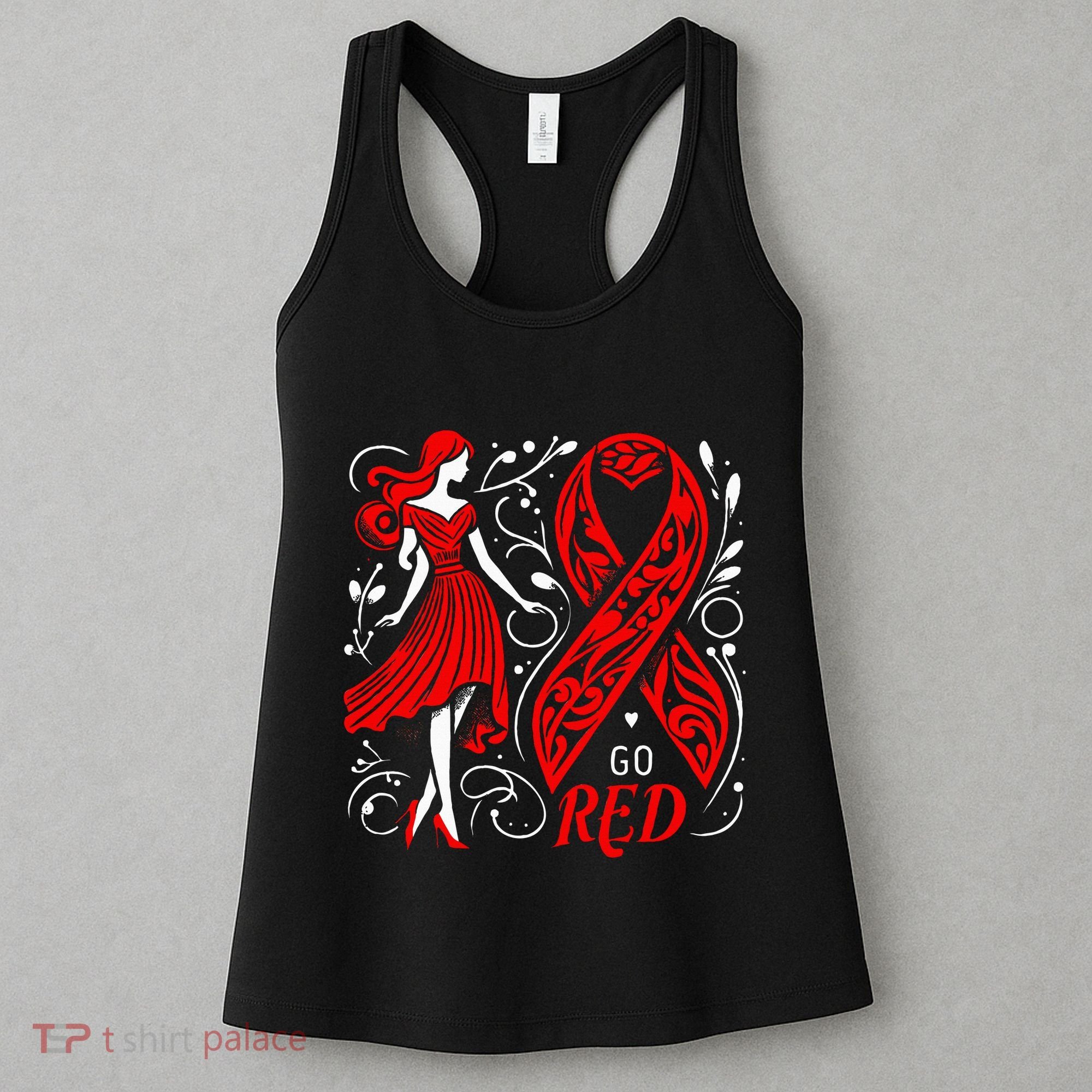 Go Red Heart Disease Awareness American Women's Tank Top
