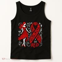 Go Red Heart Disease Awareness American Tank Top thumb 2