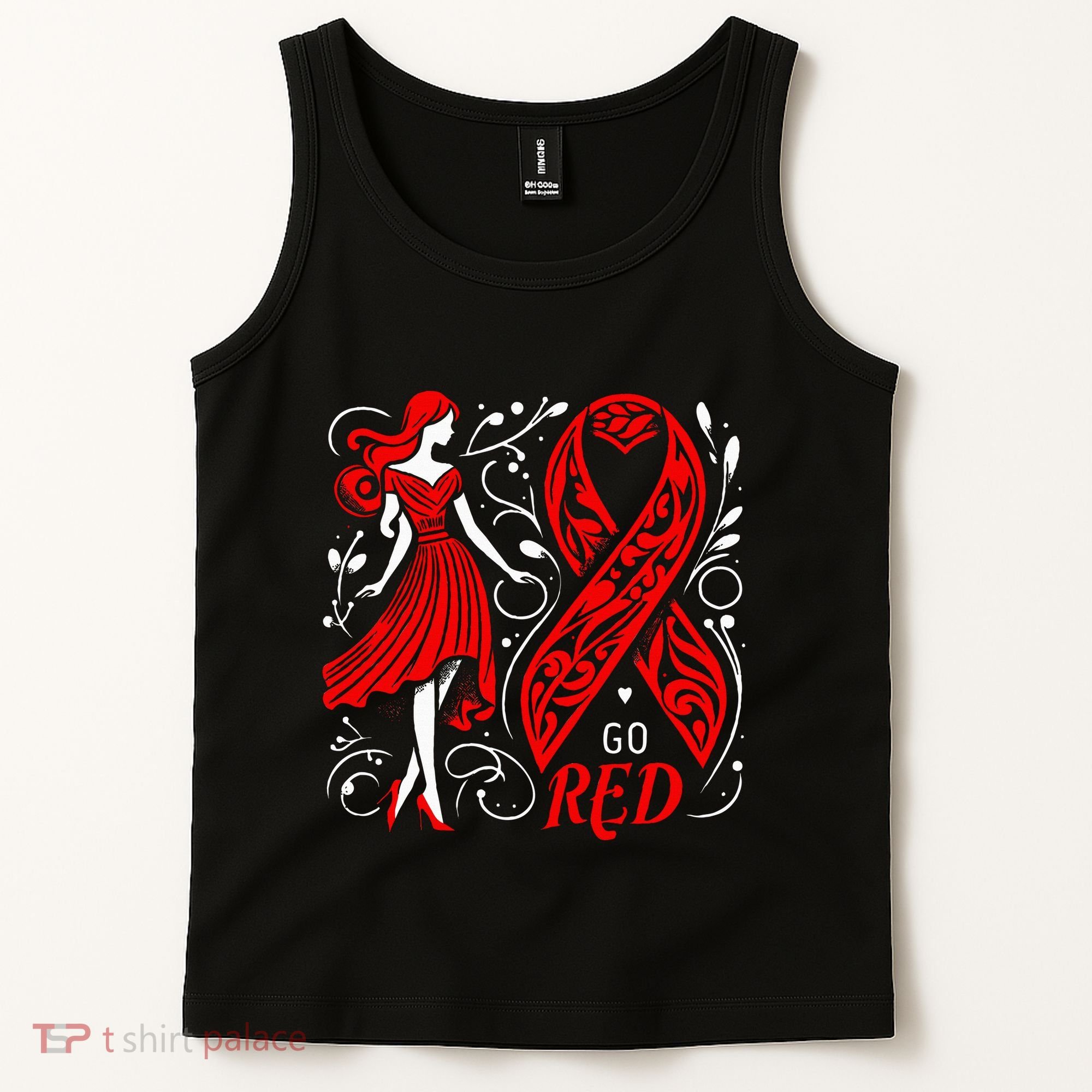 Go Red Heart Disease Awareness American Tank Top