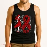 Go Red Heart Disease Awareness American Tank Top thumb 3