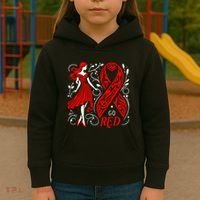 Go Red Heart Disease Awareness American Kids Hoodie thumb 3
