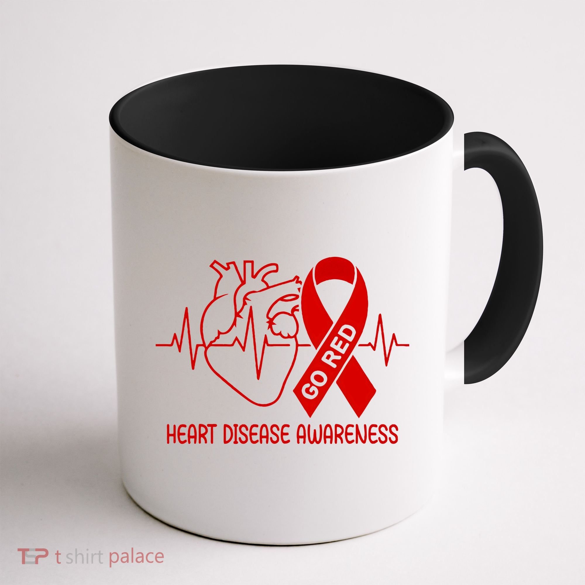 Go Red Heart Disease Awareness Red Ribbon Month Coffee Mug