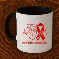 Go Red Heart Disease Awareness Red Ribbon Month Coffee Mug thumb 2