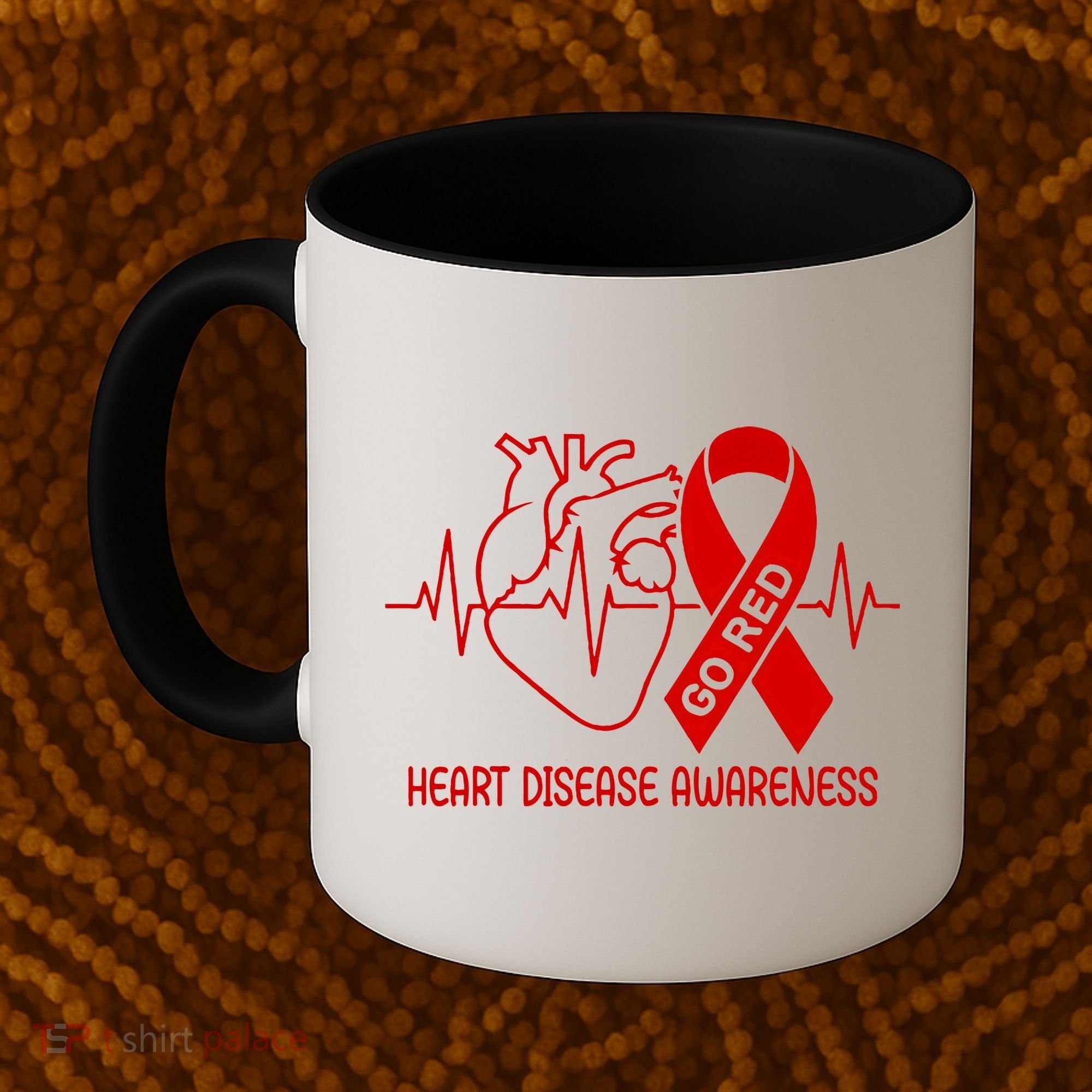 Go Red Heart Disease Awareness Red Ribbon Month Coffee Mug