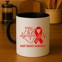 Go Red Heart Disease Awareness Red Ribbon Month Coffee Mug thumb 4
