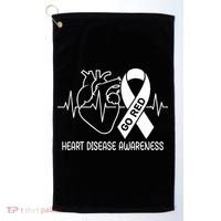 Go Red Heart Disease Awareness Red Ribbon Month Golf Towel thumb 0