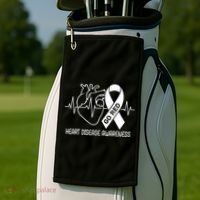 Go Red Heart Disease Awareness Red Ribbon Month Golf Towel thumb 2