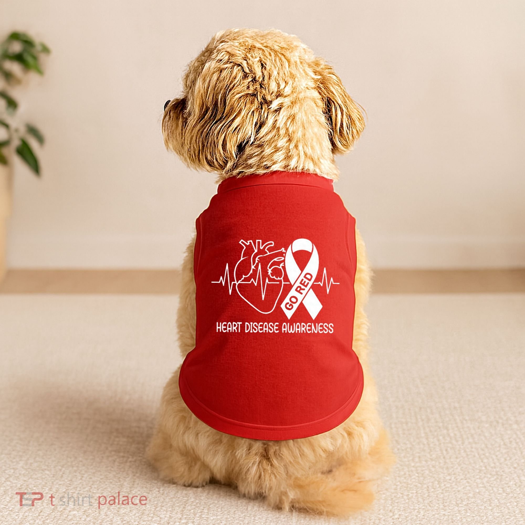 Go Red Heart Disease Awareness Red Ribbon Month Doggie Tank