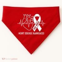 Go Red Heart Disease Awareness Red Ribbon Month USA-Made Doggie Bandana thumb 0