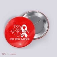 Go Red Heart Disease Awareness Red Ribbon Month Button thumb 0