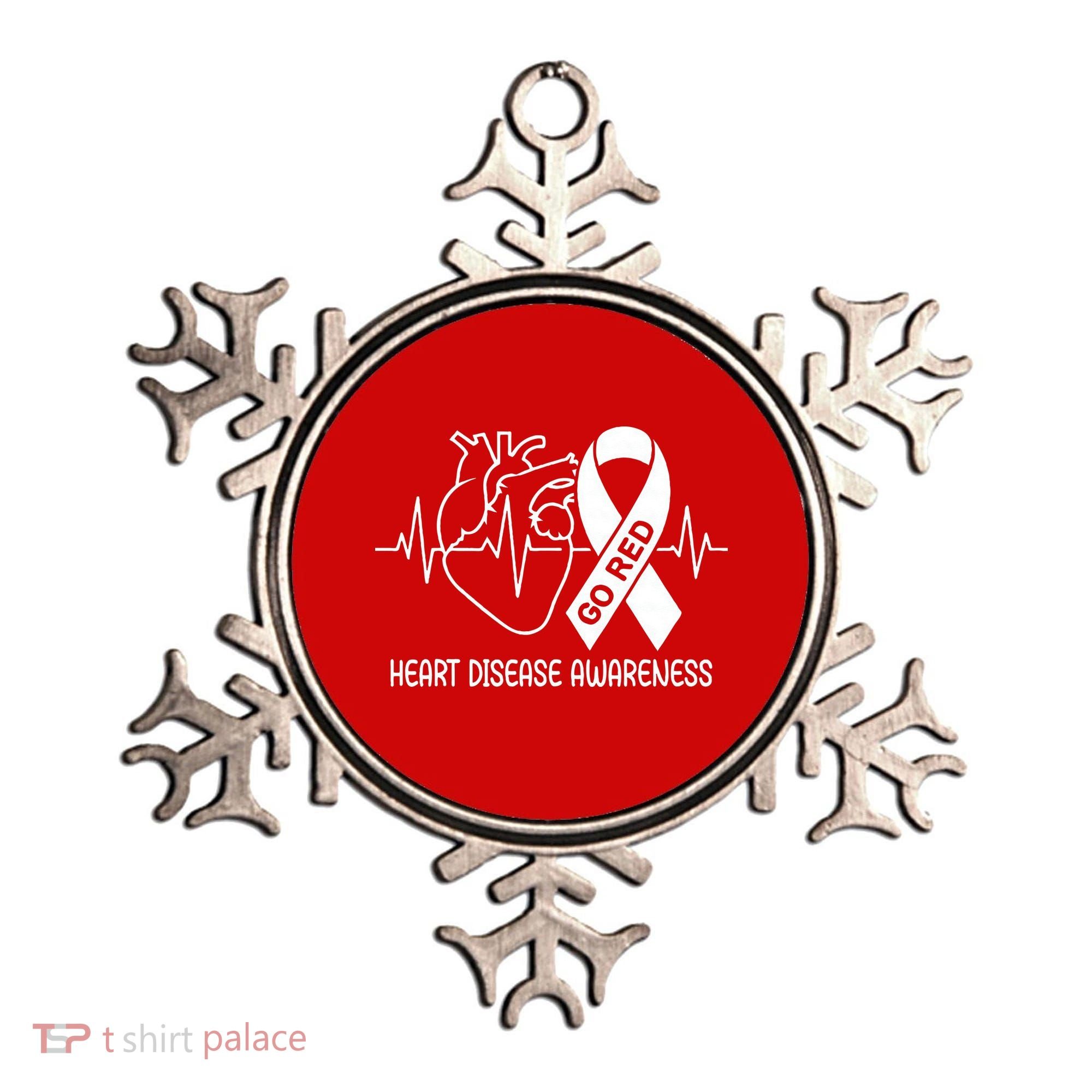 Go Red Heart Disease Awareness Red Ribbon Month Ornament