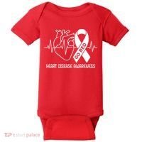 Go Red Heart Disease Awareness Red Ribbon Month Baby Bodysuit thumb 0