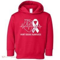 Go Red Heart Disease Awareness Red Ribbon Month Toddler Hoodie thumb 0
