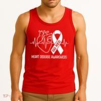 Go Red Heart Disease Awareness Red Ribbon Month Tank Top thumb 3