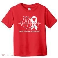 Go Red Heart Disease Awareness Red Ribbon Month Toddler T-Shirt thumb 0