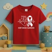Go Red Heart Disease Awareness Red Ribbon Month Toddler T-Shirt thumb 3