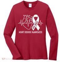 Go Red Heart Disease Awareness Red Ribbon Month Women's Long Sleeve Shirt thumb 0