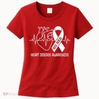 Go Red Heart Disease Awareness Red Ribbon Month Women's T-Shirt thumb 0