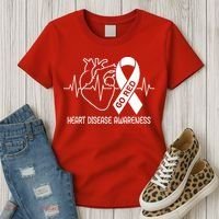 Go Red Heart Disease Awareness Red Ribbon Month Women's T-Shirt thumb 3