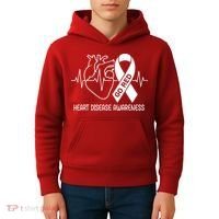 Go Red Heart Disease Awareness Red Ribbon Month Kids Hoodie thumb 4