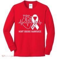 Go Red Heart Disease Awareness Red Ribbon Month Kids Long Sleeve Shirt thumb 0