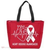 Go Red Heart Disease Awareness Red Ribbon Month Tote Bag thumb 0