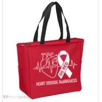 Go Red Heart Disease Awareness Red Ribbon Month Tote Bag thumb 2