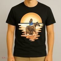 Girl Riding Horse Sunset T-Shirt thumb 3