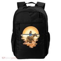 Girl Riding Horse Sunset Backpack thumb 0