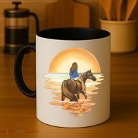 Girl Riding Horse Sunset Coffee Mug thumb 4