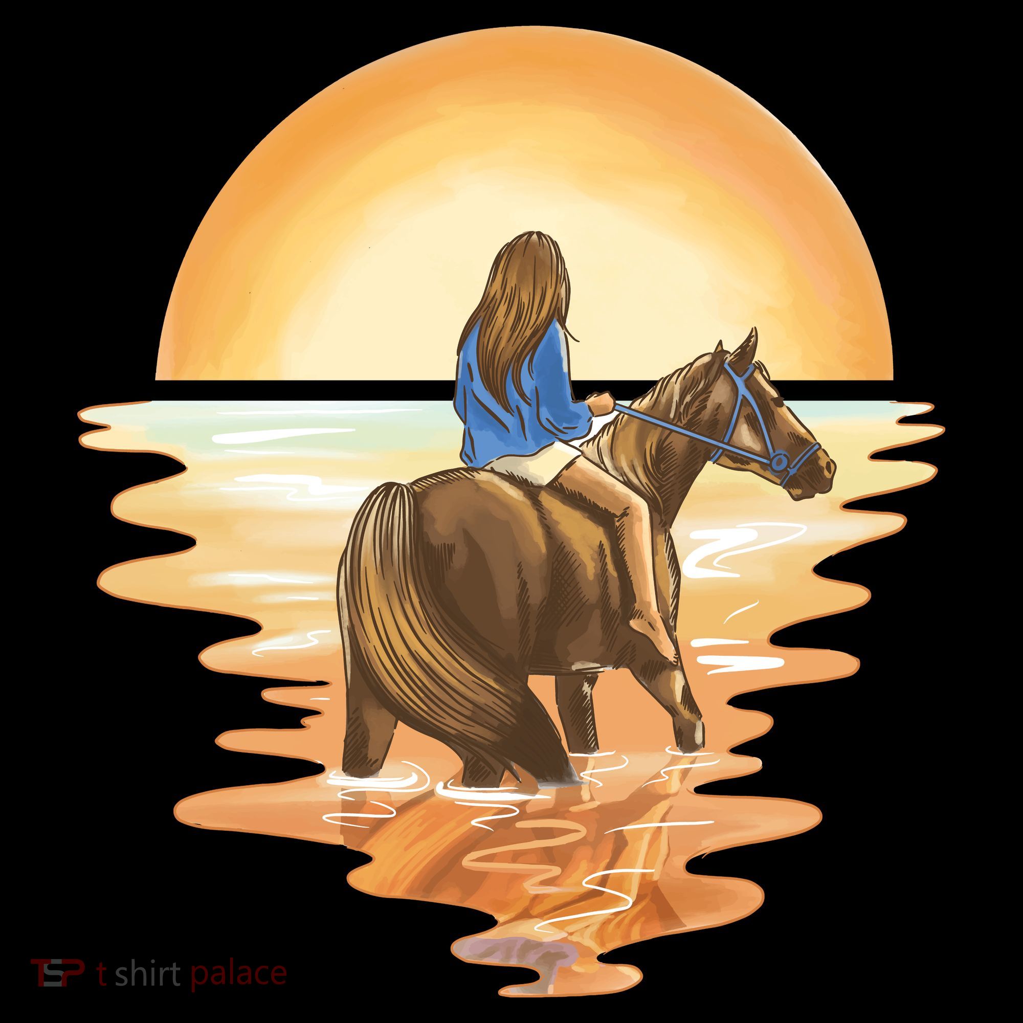 Girl Riding Horse Sunset Coffee Mug