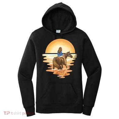 Girl Riding Horse Sunset Women's Hoodie