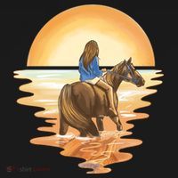 Girl Riding Horse Sunset Women's Hoodie thumb 2