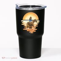 Girl Riding Horse Sunset Tumbler thumb 0