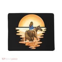 Girl Riding Horse Sunset Mousepad thumb 0