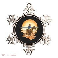 Girl Riding Horse Sunset Ornament thumb 0