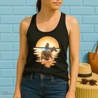 Girl Riding Horse Sunset Women's Tank Top thumb 2