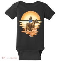 Girl Riding Horse Sunset Baby Bodysuit thumb 0